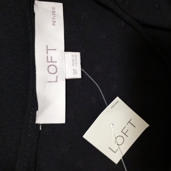 🆕️ 🖤LOFT🖤 - Black L/S Dress w/Sheer Polka Dot Ruffle Detail - Picture 6 of 16